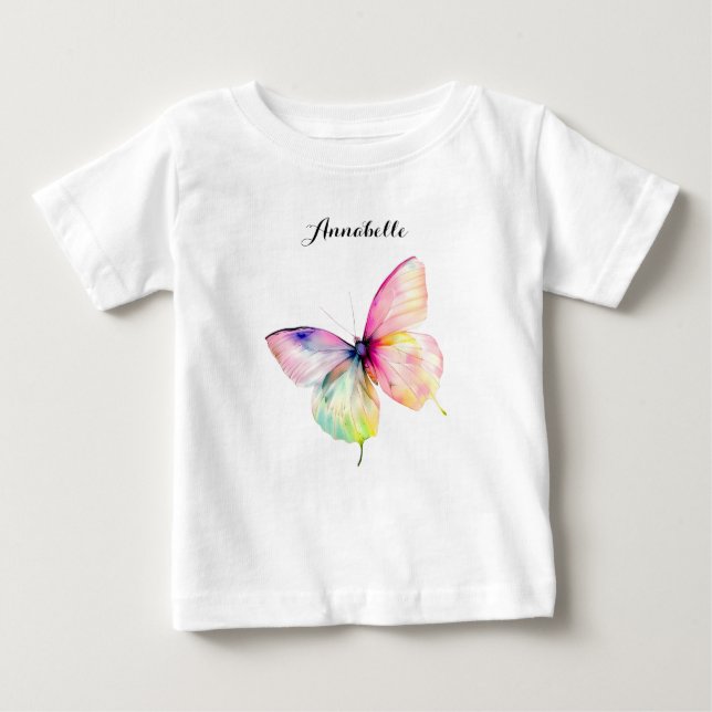 Feine rosafarbene Schmetterlinge in Pastellfarben Baby T-shirt (Vorderseite)