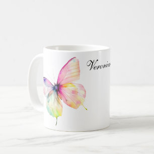 Feine rosafarbene Schmetterlinge in Pastellfarben Kaffeetasse