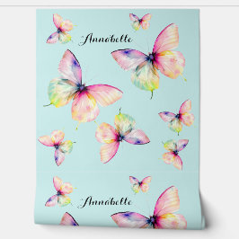 Feine rosafarbene Schmetterlinge in Pastellfarben Tapete