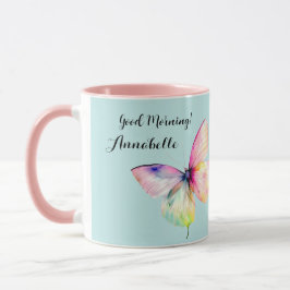 Feine rosafarbene Schmetterlinge in Pastellfarben Tasse