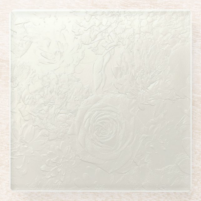 Feine Rose Glasuntersetzer (Vorderseite)