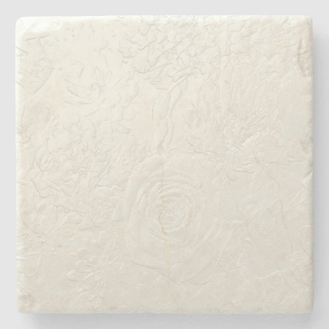 Feine Rose Steinuntersetzer (Vorderseite)