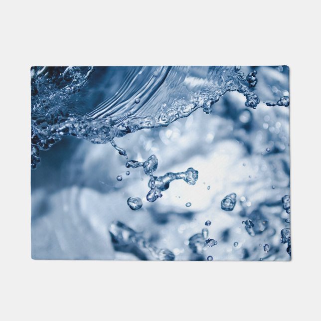 Feine Tropfen hellblauen Wassers Fußmatte (Vorderseite)