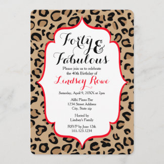 Feine vierzigleopardendrucke einladung