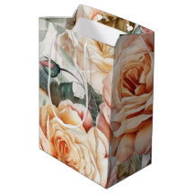 Feine Vintage Pfirsich und Weiße Rosen