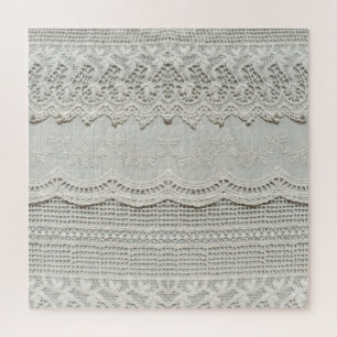 Feine weiße Spitze, Textil Nahaufnahme.
