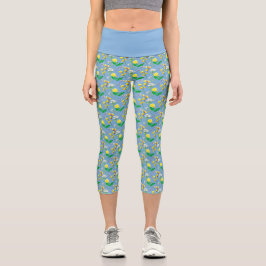 Feine Wildblume in Aquarellfarbe am Himmel Capri Leggings
