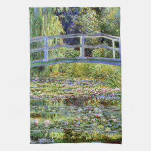 Feiner Monet japanischer Brücken-u. Wasser-Lilie Geschirrtuch