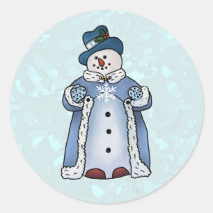 Feiner Schneemann Runder Aufkleber