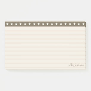 Feiner Sternenkopf auf Braun und Sand-Beige Post-it Klebezettel