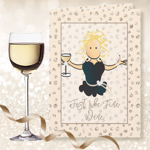 Feiner Wein Girly Glitzer für ihren Cartoon Geburt Karte
