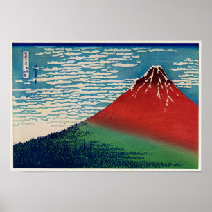 Feiner Wind, klares Morgens von Katsushika Hokusai Poster