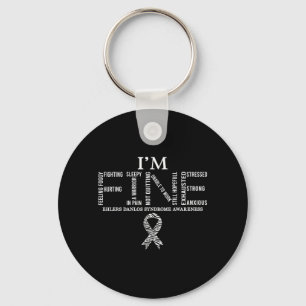 Feines Ehlers-Danlos-Syndrom Eds-Bewusstseins-Zebr Schlüsselanhänger