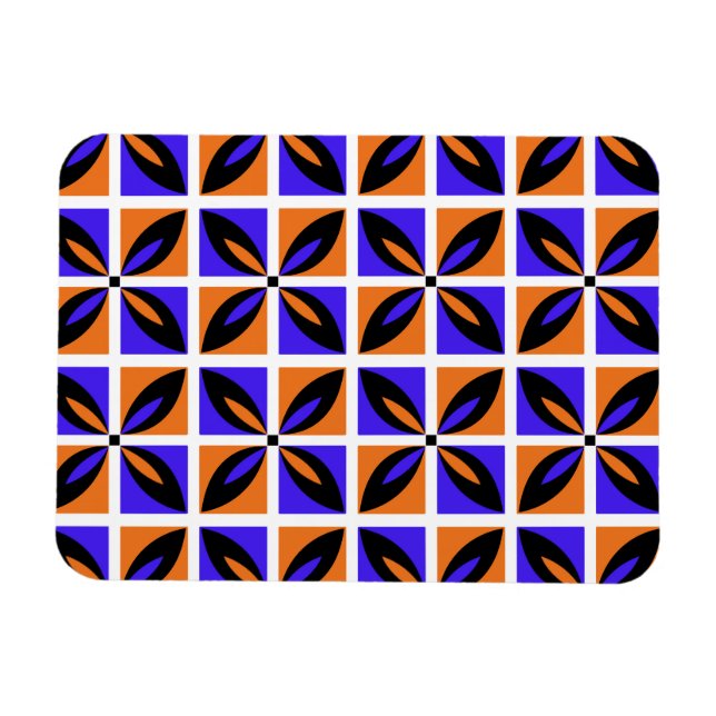 Feines geometrisches Blumendesign Magnet (Horizontal)