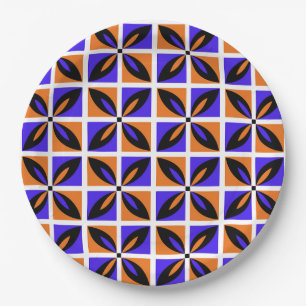 Feines geometrisches Blumendesign Pappteller