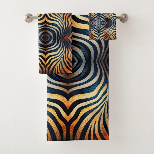 Feines, helles Zebra-Muster-Handtuch Badhandtuch Set (Insitu)