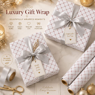 Feines, mehrfach wiederholtes, rautenförmiges Masc Geschenkpapier