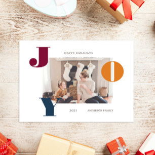 Feines, modernes Script Foto Holiday Postcard Feiertagspostkarte