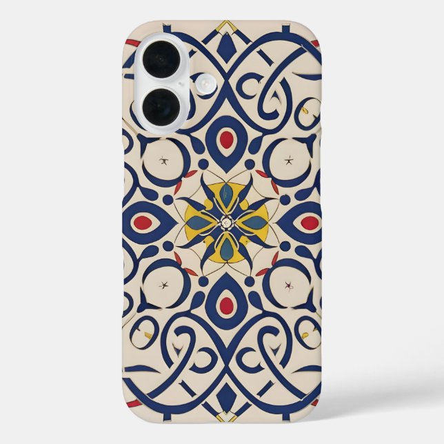 feines Mosaik, Mandala Pattern iPhone 16 Hülle (Rückseite)