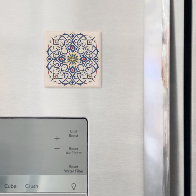 feines Mosaik, Mandala Pattern Magnet (In Situ (Kühlschrank))