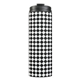 Feines Schwarz-Weiß-Zickzack Muster Thermosbecher