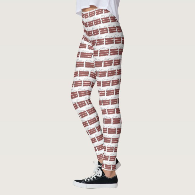 Feinschmecker aus rotem Velvet-Schicht-Kuchen Leggings (Links)