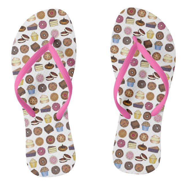 Feinschmecker Bake Sale Cupcake Cake Pie Doughnut  Flip Flops (Fußbett)