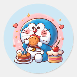 Feinschmecker Doraemon Runder Aufkleber