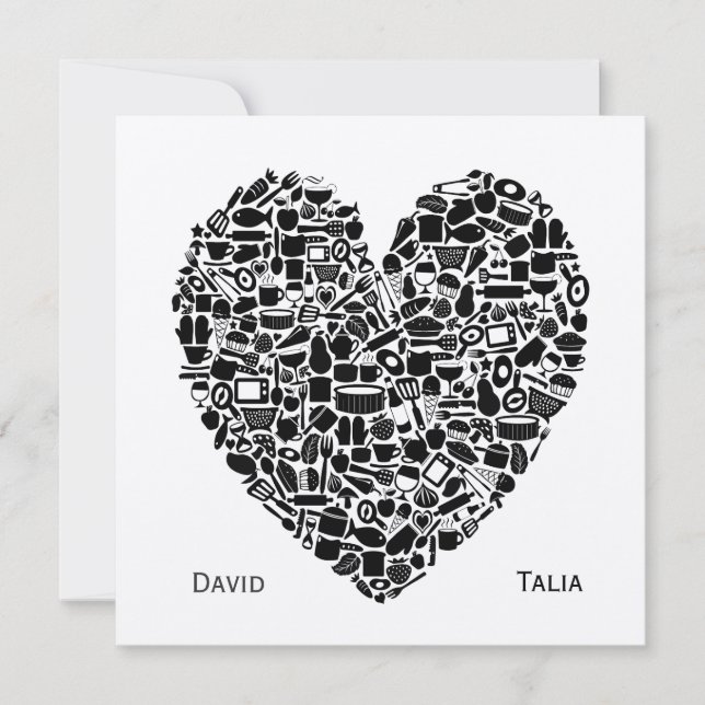 Feinschmecker für Hochzeitsfeiern Einladung (Vorderseite)