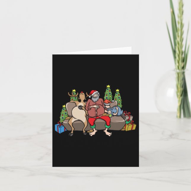 Feinschmecker gibt Essen Coma Funny Christmas Pun  Karte (Vorderseite)