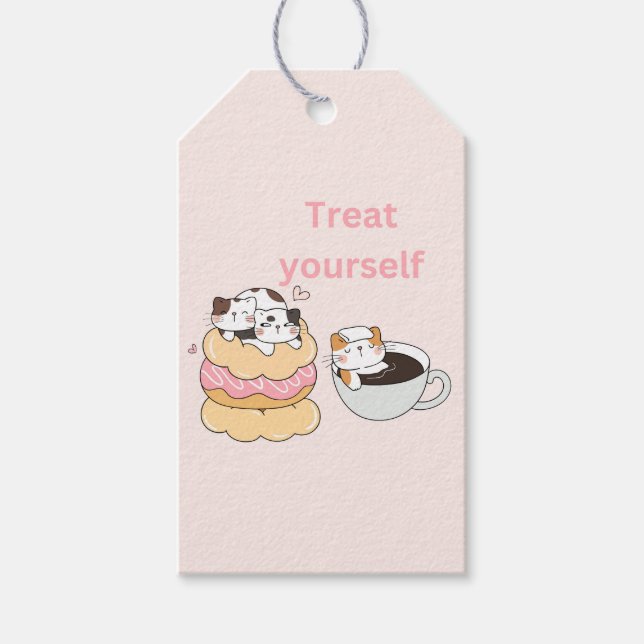 Feinschmecker Katzen Geschenkanhänger (Vorderseite)