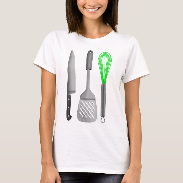Feinschmecker Kitchen Untensivmuster T-Shirt (Vorderseite)