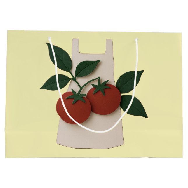Feinschmecker Liebhaber — Schürze und Tomaten Große Geschenktüte (Rückseite)