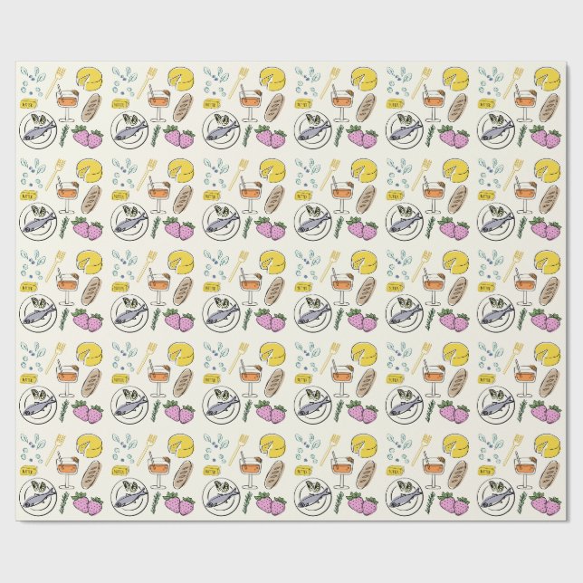 Feinschmecker Minimalistisch Geschenkpapier (Flach)