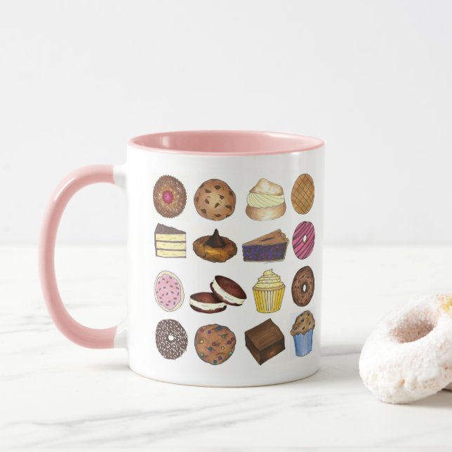 Feinschmecker mit Backwaren Muffin Cake Whoopie Pi Tasse (Mit Donut)