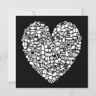 Feinschmecker Moderne Schwarz-Weiß-Hochzeit Einladung