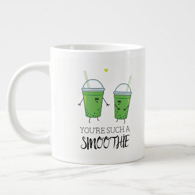 Feinschmecker Spaß Flirt grüne Smoothies Cartoon Jumbo-Tasse (Links)
