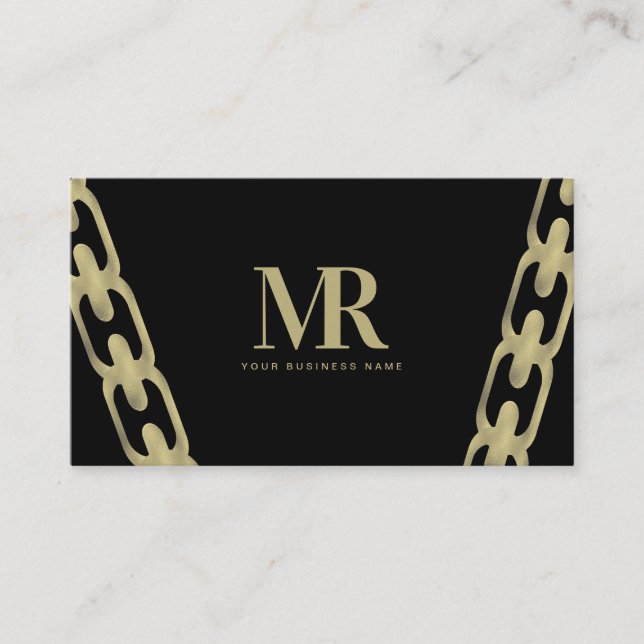 Feinschmuck Big Foil Chain Imitate Gold Visitenkarte (Vorderseite)