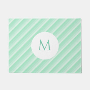 Feinste Feinstreifen mit modernem Monogramm Fußmatte