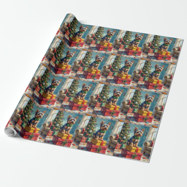 Feisty Australian Terrier King of Christmas Gifts  Geschenkpapier (Ungerollt)