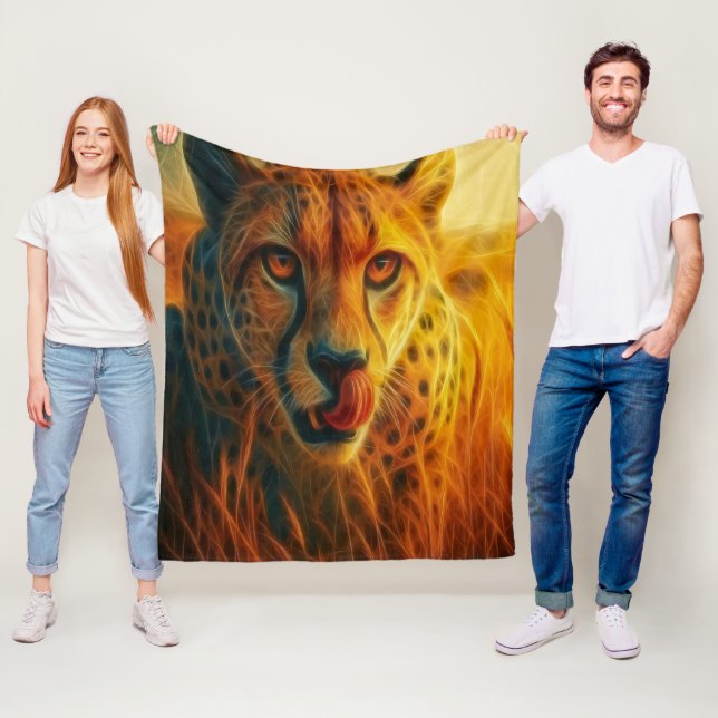 Feisty Cheetah Fleecedecke (Beispiel)