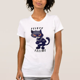 Feisty Feline Superhero Funny Crazy Cat T-Shirt