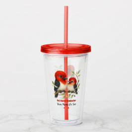 Feisty Red-kopfender Woodpecker Acryltrinkbecher