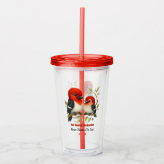 Feisty Red-kopfender Woodpecker Acryltrinkbecher