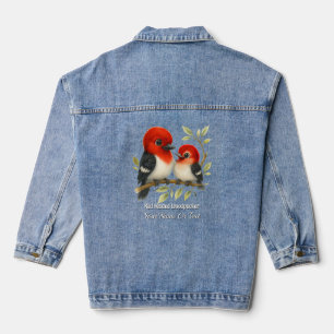 Feisty Red-kopfender Woodpecker Jeansjacke