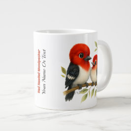 Feisty Red-kopfender Woodpecker Jumbo-Tasse