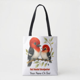 Feisty Red-kopfender Woodpecker Tasche