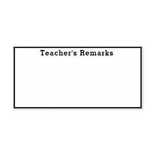 Feld "Bemerkungen des Lehrers" Gummistempel