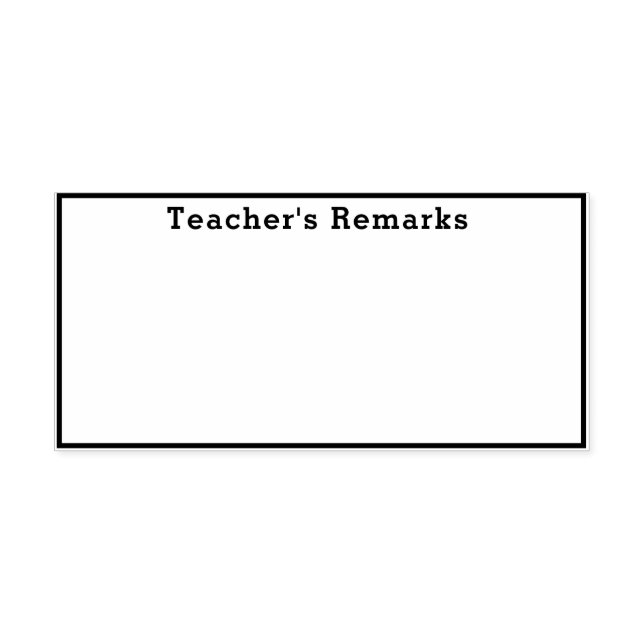 Feld "Bemerkungen des Lehrers" Gummistempel (Prägung)