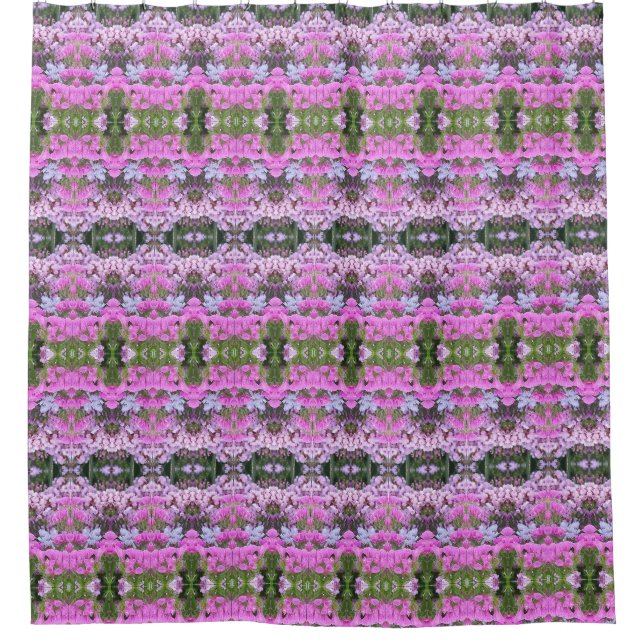 Feld-Blume Ikat 3 Duschvorhang (Vorderseite)